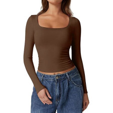 Square Neck Long Sleeve T Shirt GZJF-2590