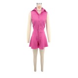 Solid Color Sleeveless Romper XHXF-972