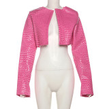Solid Color Cardigan Tops Coat XEF-K24C53507