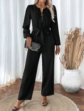 Long Sleeve Zipper Straight Jumpsuit GWDS-241211