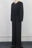 Long Sleeve Zipper Straight Jumpsuit GWDS-241211
