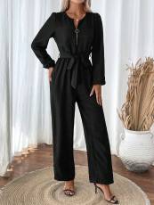 Long Sleeve Zipper Straight Jumpsuit GWDS-241211