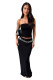 Solid Color Wrap Chest Long Skirt 2 Piece Set MZ-2890