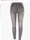 High Waist Holes Jeans XCFF-3110