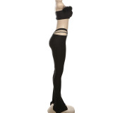 Sexy Wrap Chest Tops And Pants Suit GZJQ-R24S57228