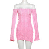 Sexy Wrap Chest Hollow Out Split Mini Dress GZJQ-K23D37780