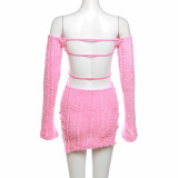 Sexy Wrap Chest Hollow Out Split Mini Dress GZJQ-K23D37780