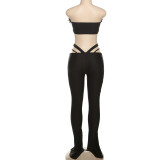 Sexy Wrap Chest Tops And Pants Suit GZJQ-R24S57228
