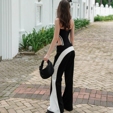 Color Block Patchwork Flare Pants MXBF-G24PT164