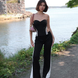 Color Block Patchwork Flare Pants MXBF-G24PT164