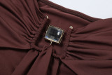 Solid Color Pleated Hollow Out Maxi Dress GZJQ-K24D59965