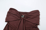 Solid Color Pleated Hollow Out Maxi Dress GZJQ-K24D59965