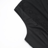 V Neck Sleeveless Lace Flare Jumpsuit FL-CF24422MHO