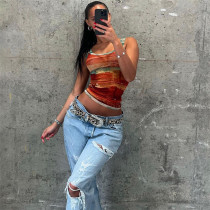Sexy Print Sling Crop Tops GZJQ-K24L47278