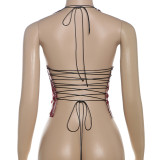 Slim Backless Lace Up Tank Top GYME-K24B46321