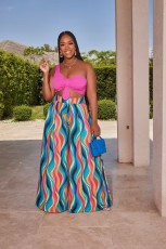 Colorful Print Loose Wide Leg Pant OLYF-6170