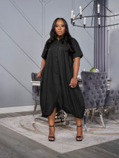 Plus Size Solid Color Loose Maxi Dress SFY-650