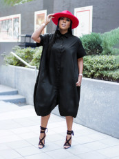 Plus Size Solid Color Loose Maxi Dress SFY-650