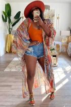 Chiffon Cardigan Long Jacket Poncho OLYF-6172