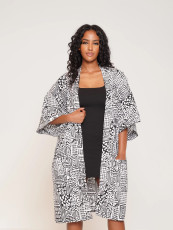 Printed Seven Split Sleeve Loose Cardigan Coat SFY-603