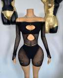 Pre Order: About 7 work days shipping Hollow Out Off Shoulder Short Suit YUEM-2025502