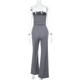 Sexy Wrap Chest Tops Casual Two Piece Pants Set FL-YJ25008PFO
