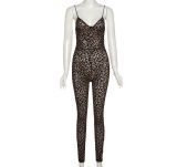 Pre Order: About 7 work days shipping Leopard Print Sling Slim Jumpsuit YUEM-2025608