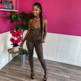 Pre Order: About 7 work days shipping Leopard Print Sling Slim Jumpsuit YUEM-2025608