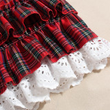 Cutout Strappy Backless Top Ruffle Skirt Plaid Set GNZD-51579SBD