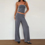 Sexy Wrap Chest Tops Casual Two Piece Pants Set FL-YJ25008PFO