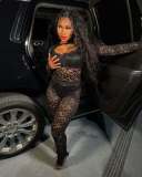 Pre Order: About 7 work days shipping Lace Hollow Out Pants Suit YUEM-2025500