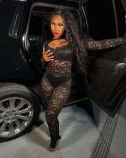 Pre Order: About 7 work days shipping Lace Hollow Out Pants Suit YUEM-2025500