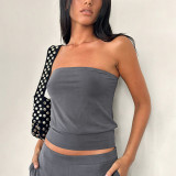 Sexy Wrap Chest Tops Casual Two Piece Pants Set FL-YJ25008PFO