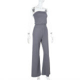 Sexy Wrap Chest Tops Casual Two Piece Pants Set FL-YJ25008PFO