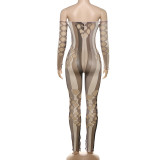 One Shoulder Hollow Out Skinny Jumpsuit GZJQ-K24Q54812