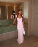 Sexy Ruffle Lace-Up Slim Maxi Dress FL-YJ24657P