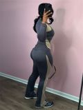 Contrast Color Long Sleeve Pants 2 Piece Set GBGF-5063