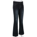 Fashion Washed Micro Flare Jean GMWF-59863