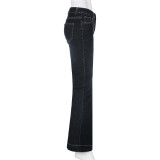 Fashion Washed Micro Flare Jean GMWF-59863