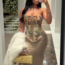 Wrap Hollow Out Bandage Top GNZD-32458TBY