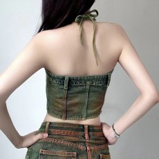 Cowboy Suspender Half Skirt Two Piece Set GMWF-8622