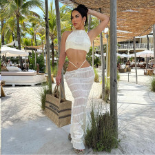 Sexy Hollow Out See Through Two Piece Skirts Set GNZD-31836SHY