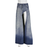 Irregular Sexy Gradient High Split Denim Half Skirt GMWF-2968