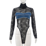 See Through Hollow Out Lace Bodysuit GNZD-51332THD