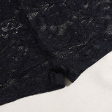 Lace Long Sleeve Hollow Out Sling Romper 2 Piece Set GNZD-51457JHD