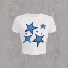 Star Pattern Short Sleeve T-Shirt GYIQ-ZW114642B