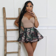 Camouflage Pleated Half Body Puff Skirt GNZD-51391DHD