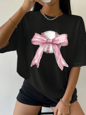 Print Loose Falling Shoulder T-Shirt GYIQ-ZW111989P ZB111727P