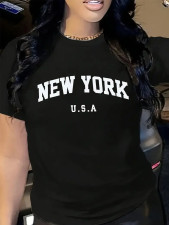 Casual Letter Print Short Sleeve T Shirt GYIQ-ZW113852C ZB113853C