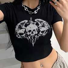 Short Sleeve Print Crop Tops GYIQ-ZB114292B